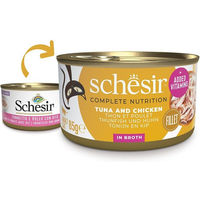 Produktbild von Schesir Cat Complete Katzenfutter Thunfisch mit Huhn in Sauce 12x85 g