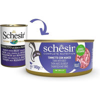 Produktbild von Schesir Cat Complete Katzenfutter Thunfisch mit Rind in Gelee 8x140 g