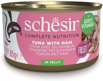 Schesir Cat Complete Katzenfutter Thunfisch mit Schinken in Gelee für Adult 12x85 g - 12 x 85 g – Bild 1 von 2