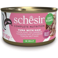 Produktbild von Schesir Cat Complete Katzenfutter Thunfisch mit Schinken in Gelee für Adult 12x85 g - 12 x 85 g