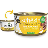 Produktbild von Schesir Cat Complete Katzenfutter Thunfisch mit Surimi in Jelly 12x85 g ohne Farb- und Aromastoffe