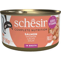 Produktbild von Schesir Cat Complete Lachs Stückchen in Sauce für Katzen Adult 12x85g ohne Konservierungsstoffe und Aromastoffe - 24 x 85 g