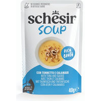 Produktbild von Schesir Cat Soup Katzen-Ergänzungsnassfutter Thunfisch und Tintenfisch für erwachsene Katzen 12 x 40 g - 12 x 40 g