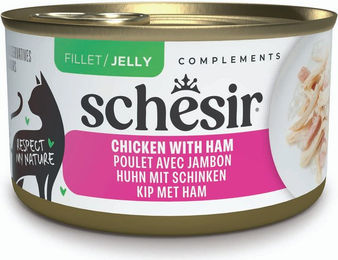Schesir Complements Hähnchenfilets mit Schinken in Gelee Ergänzungsfutter für erwachsene Katzen 6 x 70 g - 6 x 70 g – Bild 1 von 2