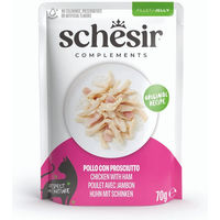 Produktbild von Schesir Complements Katzen Ergänzungsfuttermittel Hühnerfilet mit Schinken in Gelee 6 x 70 g - 6 x 70 g