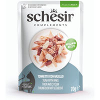 Produktbild von Schesir Complements Katzen Nassfutter Stückchen in Gelee Thunfisch 6 x 70 g ohne Konservierungsstoffe und Farbstoffe - 6 x 70 g
