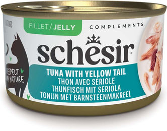 Produktbild von Schesir Complements Katzenfutter in Gelee Thunfisch mit Gelbschwanzmakrele 12 x 70 g
