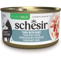 Produktbild von Schesir Complements Katzenfutter in Gelee Thunfisch mit Seehecht Adult 24 x 70 g
