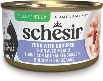 Produktbild von Schesir Complements Katzenfutter in Gelee Thunfisch mit Zackenbarsch 12 x 70 g