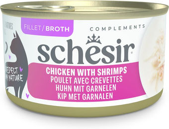 Produktbild von Schesir Complements Nassfutter Huhn mit Garnelen in Brühe 12 x 70 g für Katzen