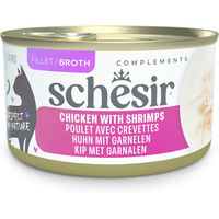 Produktbild von Schesir Complements Nassfutter Huhn mit Garnelen in Brühe 12 x 70 g für Katzen