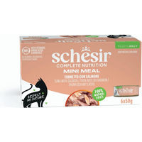 Produktbild von Schesir Complete Nutrition Katzen Nassfutter Adult Thunfisch mit Lachs in Gelee 6 x 50 g Dosen