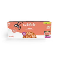 Produktbild von Schesir Complete Nutrition Katzen Nassfutter Filets in Brühe Lachs Glutenfrei Adult 6 x 85 g - 6 x 85 g