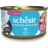 Produktbild von Schesir Complete Nutrition Katzen Nassfutter Filets in Brühe Thunfisch Adult Glutenfrei Ohne Konservierungsstoffe 6 x 85 g - 6 x 85 g
