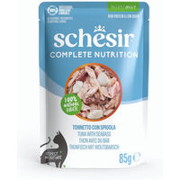 Produktbild von Schesir Complete Nutrition Katzen Nassfutter Thunfisch in Gelee für adulte Katzen 6 x 85 g
