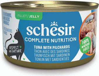 Schesir Complete Nutrition Katzen Nassfutter Thunfisch mit Fisch in Gelee, Adult, 6 x 85 g, glutenfrei und ohne Farb- oder Aromastoffe - 6 x 85 g – Bild 1 von 10