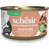 Produktbild von Schesir Complete Nutrition Katzen Nassfutter Thunfisch mit Lachs in Gelee Adult 6 x 85 g - 6 x 85 g