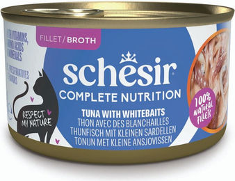 Schesir Complete Nutrition Katzen Nassfutter Thunfisch mit Weißfisch in Brühe 6 x 85 g Dose glutenfrei - 6 x 85 g – Bild 1 von 10