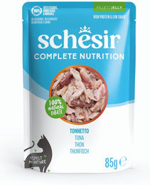 Schesir Complete Nutrition Katzen Nassfutter Thunfisch Stückchen in Gelee Adult 6 x 85 g – Bild 1 von 2