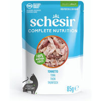 Produktbild von Schesir Complete Nutrition Katzen Nassfutter Thunfisch Stückchen in Gelee Adult 6 x 85 g