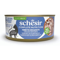 Produktbild von Schesir Complete Nutrition Katzenfutter Adult Thunfisch mit Weißfisch in Gelee glutenfrei 6 x 140 g Dosen - 6 x 140 g