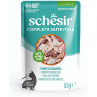 Produktbild von Schesir Complete Nutrition Katzenfutter Thunfisch mit Fisch in Gelee für erwachsene Katzen 6 x 85 g