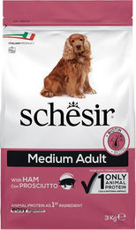 Produktbild von Schesir Dog Medium Adult Hundefutter mit Schwein Monoprotein Sensitive 3 kg - 2 x 3 kg