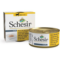 Produktbild von Schesir Hundefutter Hähnchen und Schinken in Gelee Adult 150g - 150 g