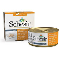 Produktbild von Schesir Hundefutter Hähnchenstücke in Gelee mit Aloe Vera 150g