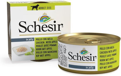 Schesir Hundefutter Huhn mit Apfel Stückchen in Gelee 150g mit hohem Fleischanteil - 150 g – Bild 1 von 7