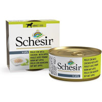 Produktbild von Schesir Hundefutter Huhn mit Apfel Stückchen in Gelee 150g mit hohem Fleischanteil - 150 g