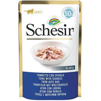 Produktbild von Schesir Katzen Ergänzungsfuttermittel Thunfisch mit Wolfsbarsch 50 g