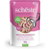 Produktbild von Schesir Katzen Nassfutter Adult Thunfisch Huhn und Schwein in Gelee 85 g