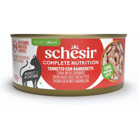 Produktbild von Schesir Katzen Nassfutter Adult Thunfisch mit Garnele in Gelee 6 x 140 g glutenfrei - 6 x 140 g