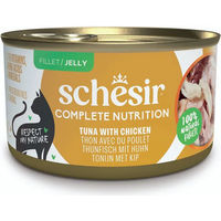 Produktbild von Schesir Katzen Nassfutter Adult Thunfisch mit Huhn Stückchen in Gelee ohne Konservierungsstoffe 6 x 85 g - 6 x 85 g