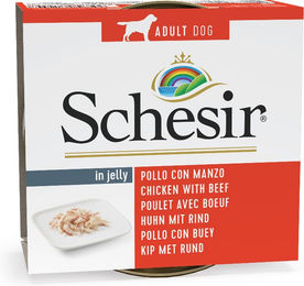 Produktbild von Schesir Katzen Nassfutter Huhn mit Rind Adult 24 x 150 g ohne Farb- und Aromastoffe sowie Konservierungsstoffe - 24 x 150 g