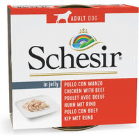 Produktbild von Schesir Katzen Nassfutter Huhn mit Rind Adult 24 x 150 g ohne Farb- und Aromastoffe sowie Konservierungsstoffe - 24 x 150 g