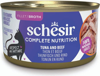 Schesir Katzen Nassfutter Stückchen in Sauce Thunfisch mit Rind Adult Glutenfrei 6 x 85 g - 6 x 85 g – Bild 1 von 10