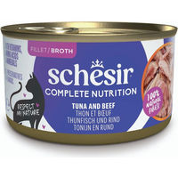 Produktbild von Schesir Katzen Nassfutter Stückchen in Sauce Thunfisch mit Rind Adult Glutenfrei 6 x 85 g - 6 x 85 g