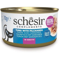 Produktbild von Schesir Katzen Nassfutter Stückchen in Sauce Thunfisch und Sardine Adult 70g - 6 x 70 g