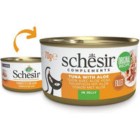 Produktbild von Schesir Katzen Nassfutter Thunfisch mit Aloe in Jelly 12x70 g - 12 x 70 g