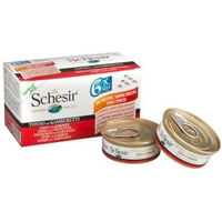 Produktbild von Schesir Katzen Nassfutter Thunfisch mit Garnelen in Gelee für erwachsene Katzen 24x50g