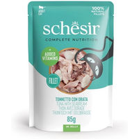 Produktbild von Schesir Katzen Nassfutter Thunfisch mit Goldbrasse in Gelee Adult 12x85g ohne Farb- und Aromastoffe sowie Konservierungsstoffe - 20 x 85 g