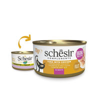 Produktbild von Schesir Katzen Nassfutter Thunfisch mit Huhn in Brühe 12x70 g