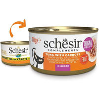 Produktbild von Schesir Katzen Nassfutter Thunfisch mit Karotten in Brühe 12x70 g