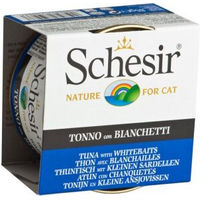 Produktbild von Schesir Katzen Nassfutter Thunfisch mit kleinen Sardellen in Gelee hypoallergen 12x85g