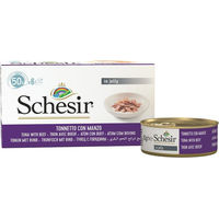 Produktbild von Schesir Katzen Nassfutter Thunfisch mit Rind in Gelee 6 x 50 g - 85 g