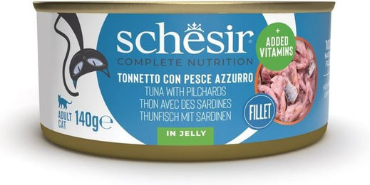 Schesir Katzen Nassfutter Thunfisch mit Sardinen in Gelee für adulte Katzen 140 g – Bild 1 von 1