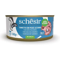 Produktbild von Schesir Katzen Nassfutter Thunfisch mit Sardinen in Gelee für adulte Katzen 140 g
