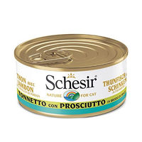 Produktbild von Schesir Katzen Nassfutter Thunfisch mit Schinken in Brühe 12x70 g - 12 x 70 g
